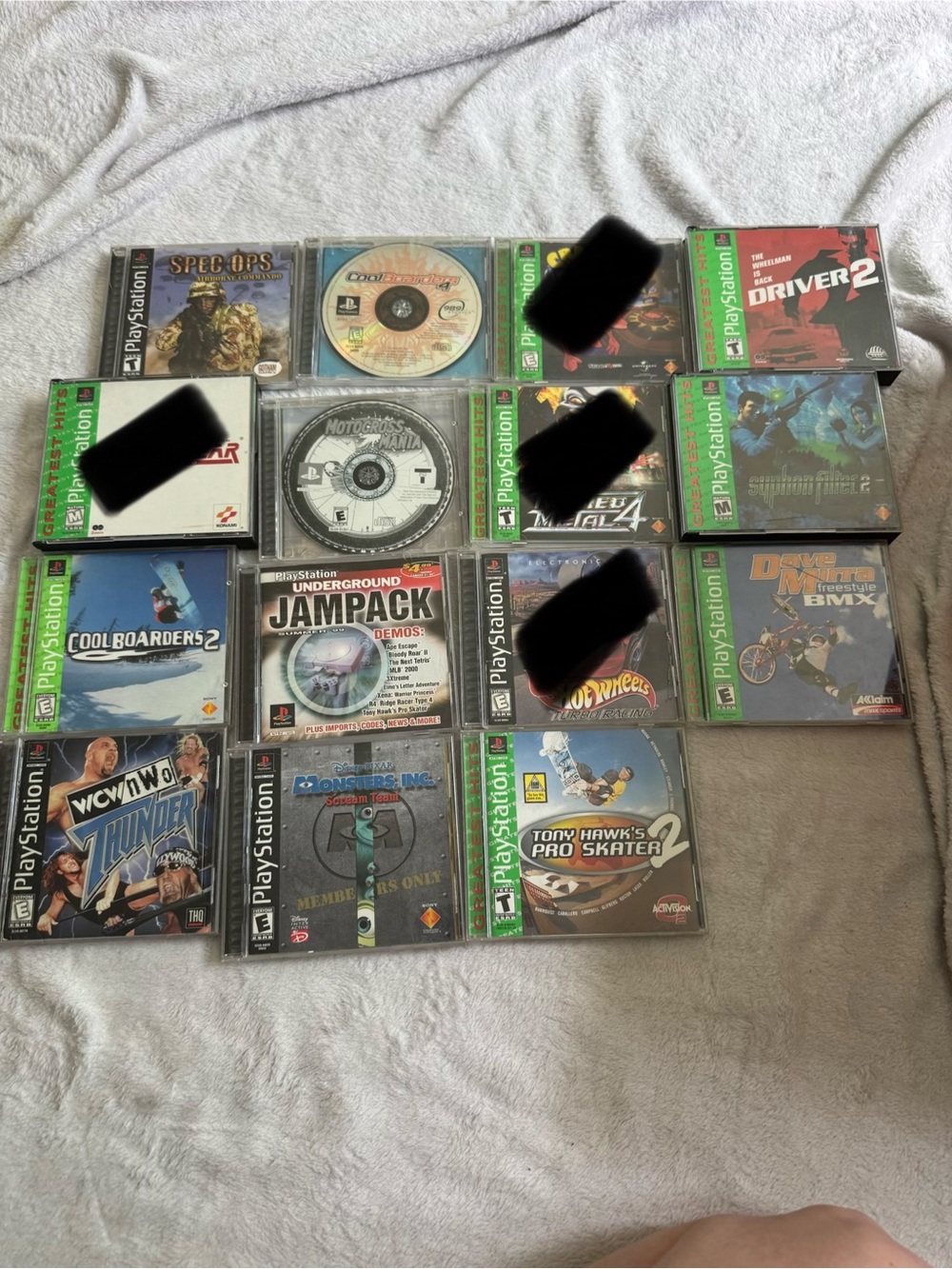 Sony PlayStation Game CD Case Lot with Green Spine Accents